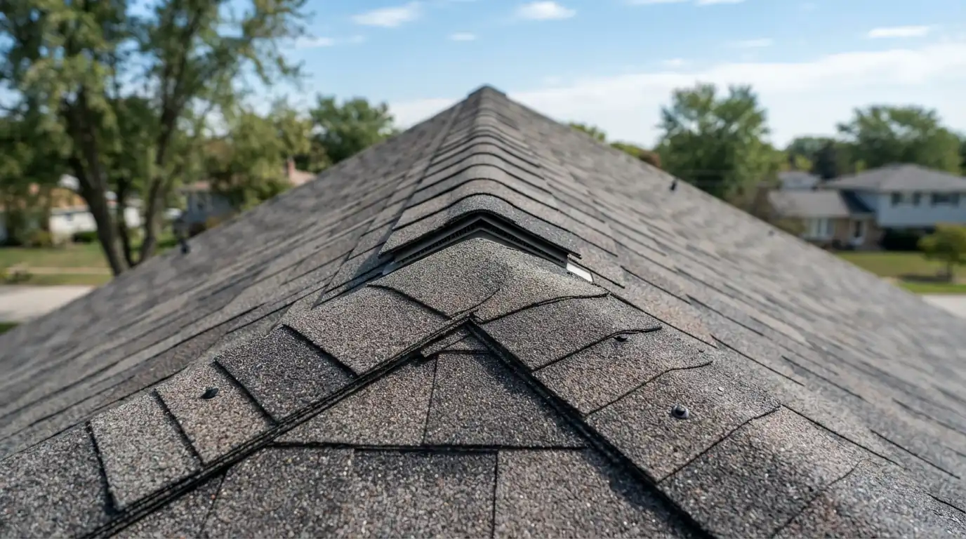 Architectural shingle roof slope on a Jacksonville home