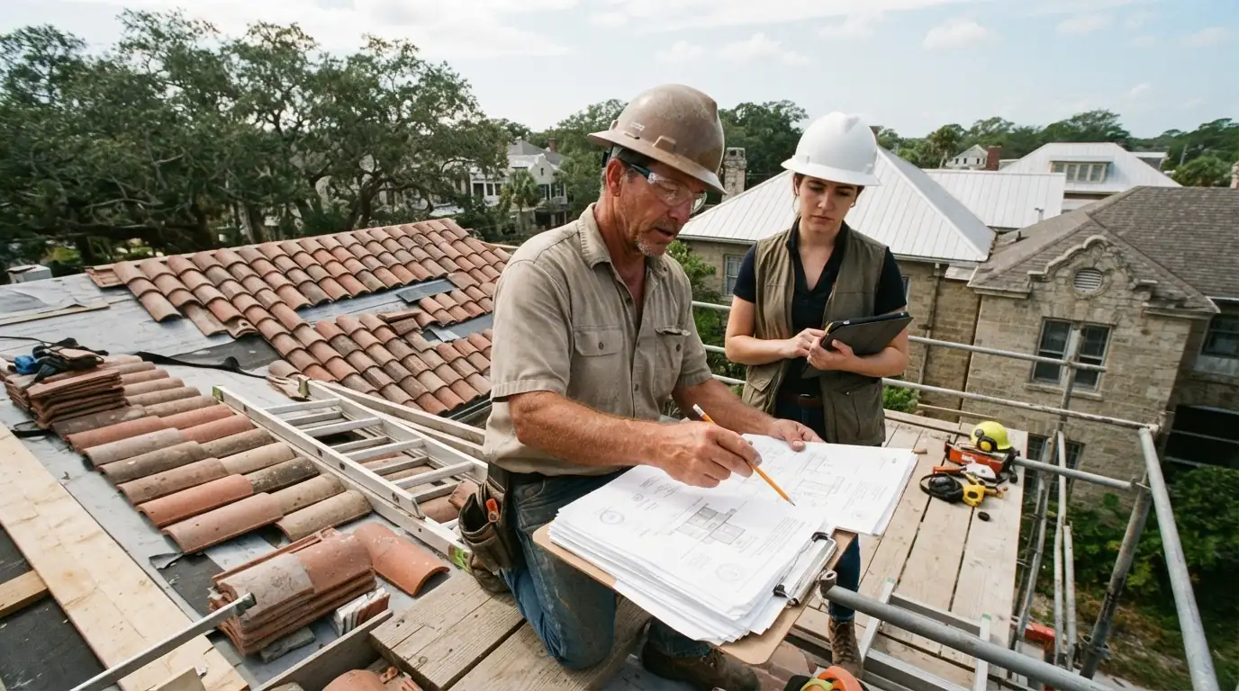 Street view photos and shingle samples prepared for a historic roof application