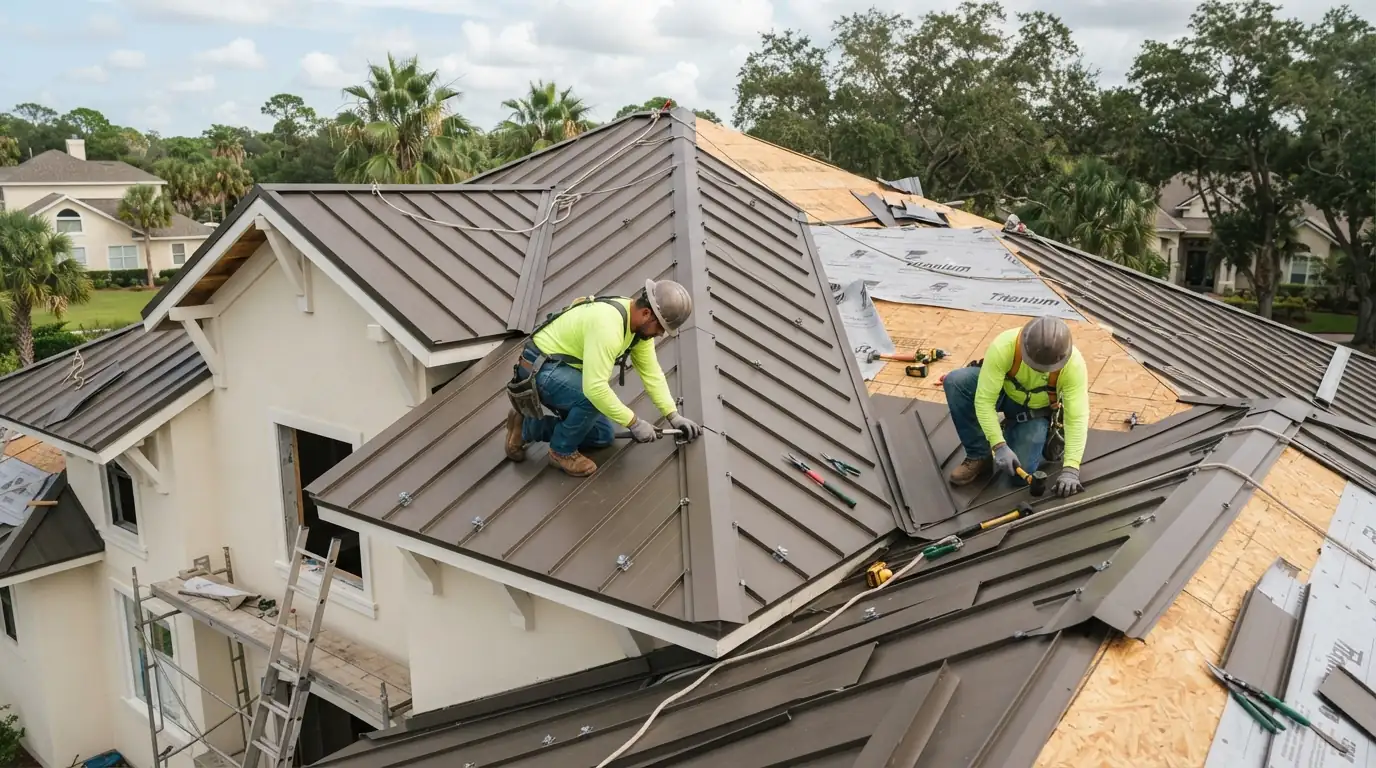 Complex new roof with multiple valleys and dormers being shingled