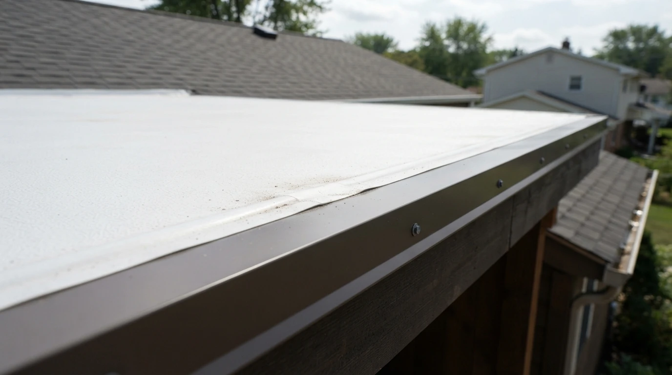 White TPO membrane on a low-slope roof in Jacksonville